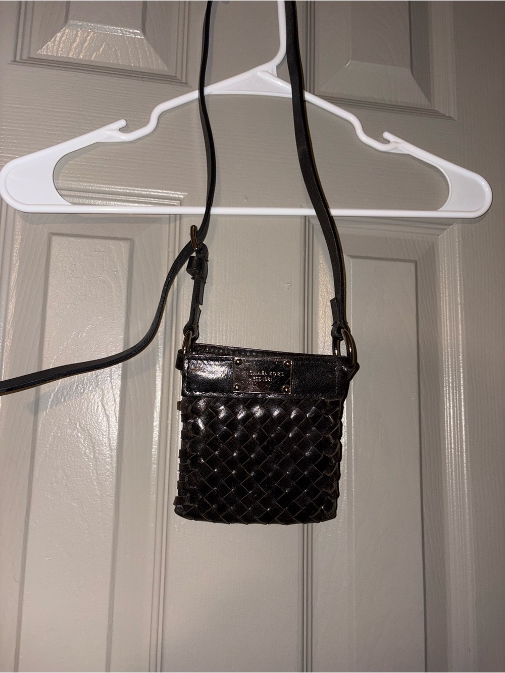 Woven Crossbody Bag in Black